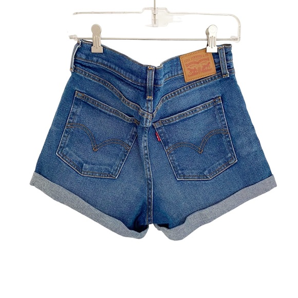 Levi's Denim Jean Shorts Size 30 Button Fly roll up hem - Picture 2 of 11